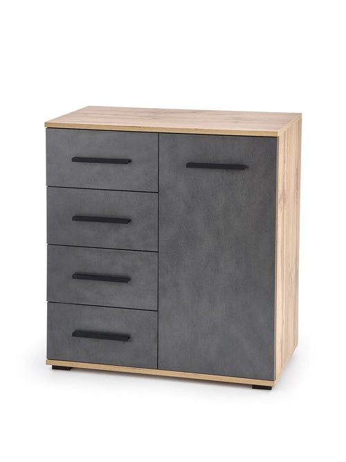 Halmar Credenza con 4 cassetti e 1 anta Liamis KM-2 Grigio