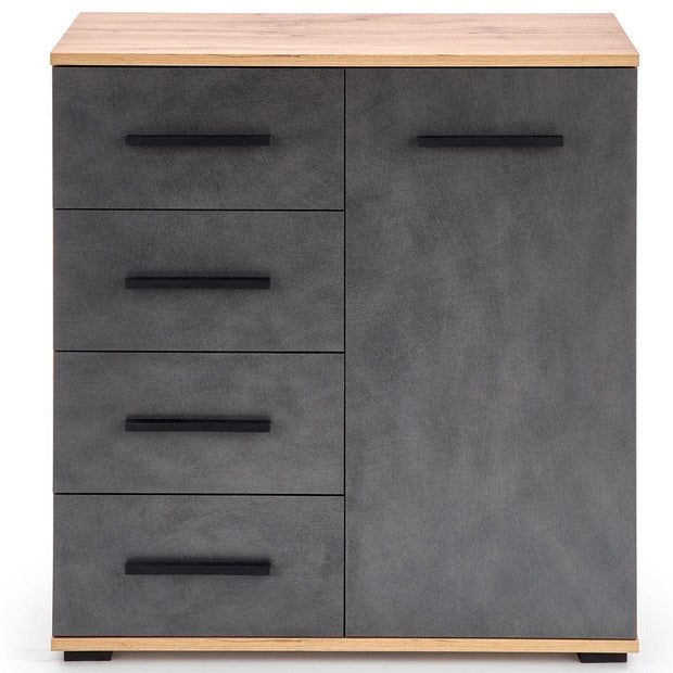 Halmar Credenza con 4 cassetti e 1 anta Liamis KM-2 Grigio