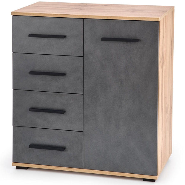 Halmar Credenza con 4 cassetti e 1 anta Liamis KM-2 Grigio