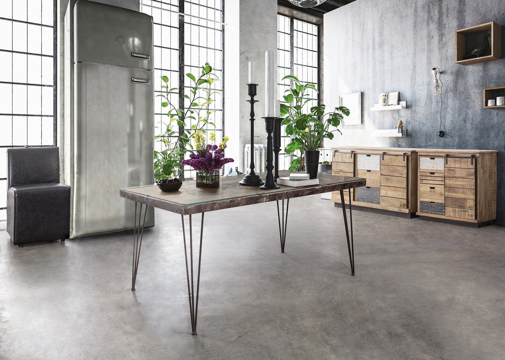 Bizzotto Credenza con 4 cassetti e 1 anta Tudor Naturale
