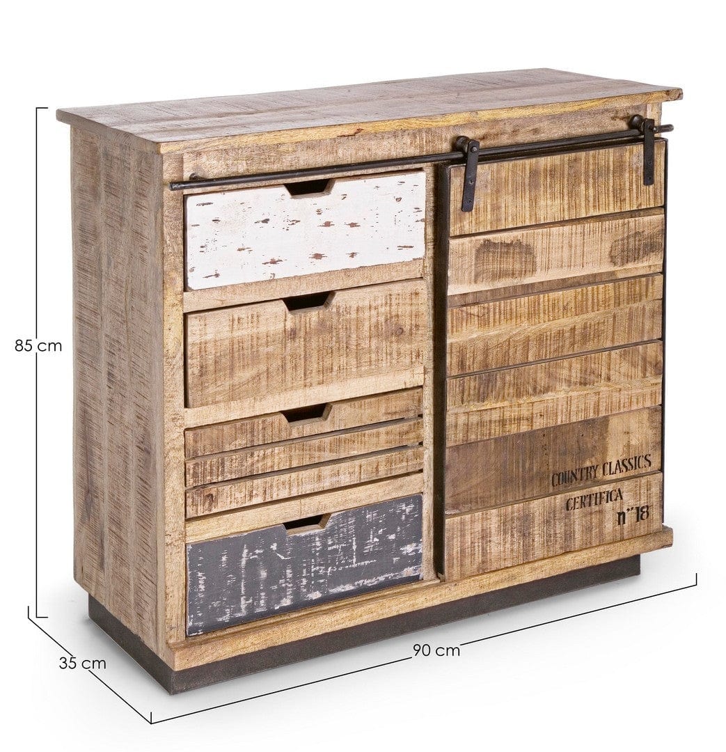 Bizzotto Credenza con 4 cassetti e 1 anta Tudor Naturale