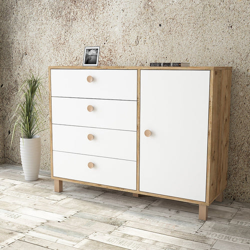 Asir Credenza con 4 cassetti e 1 anta Vilamo VL81-217 Bianco
