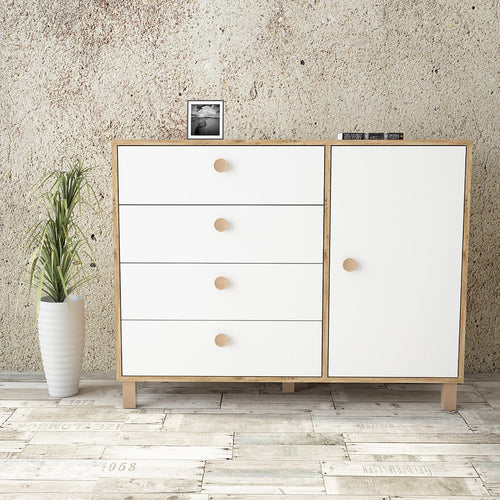 Asir Credenza con 4 cassetti e 1 anta Vilamo VL81-217 Bianco