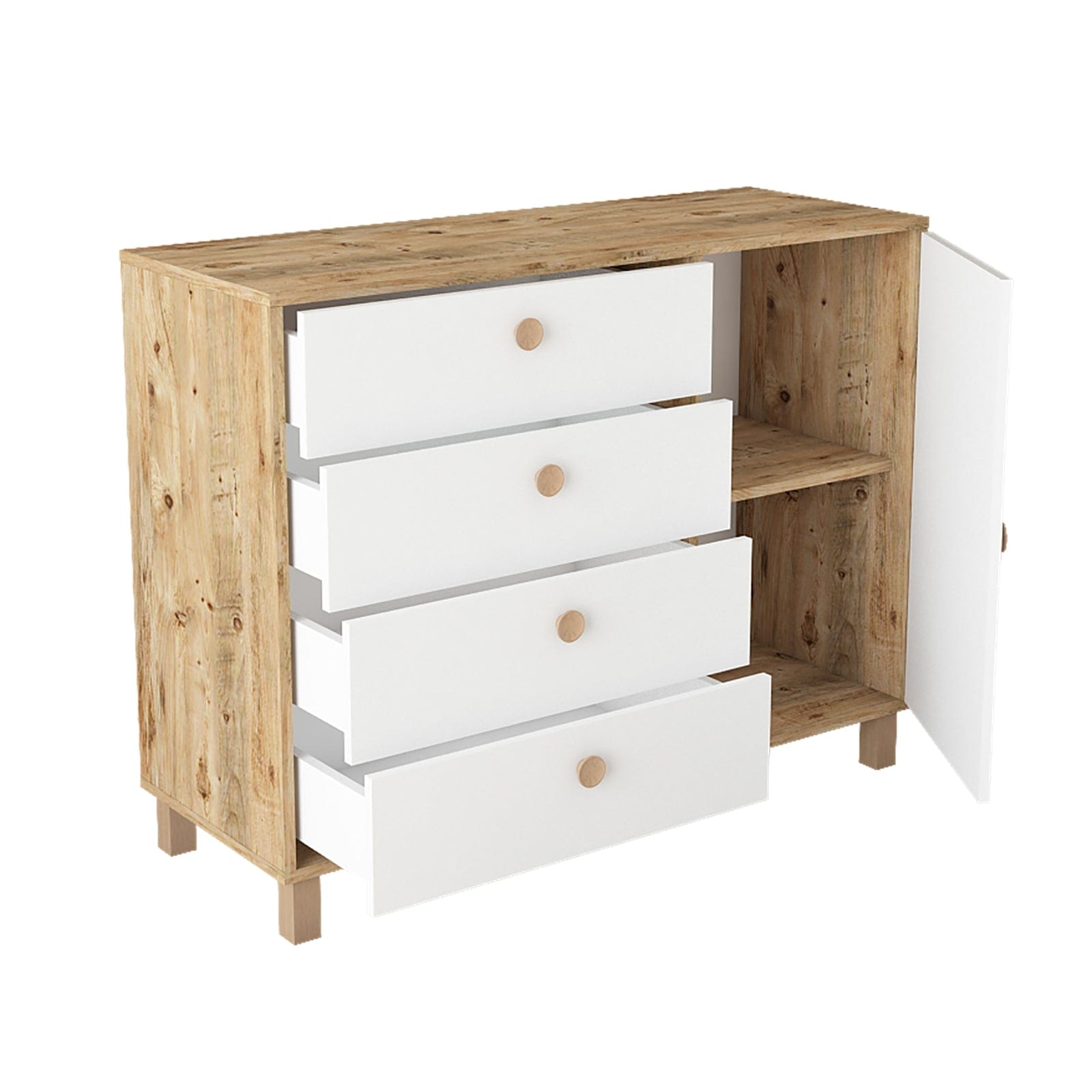 Asir Credenza con 4 cassetti e 1 anta Vilamo VL81-217 Bianco