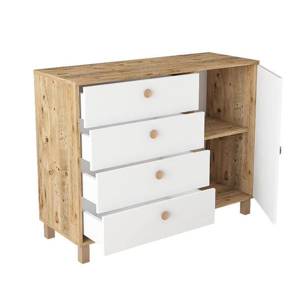 Asir Credenza con 4 cassetti e 1 anta Vilamo VL81-217 Bianco
