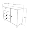 Asir Credenza con 4 cassetti e 1 anta Vilamo VL81-217 Bianco