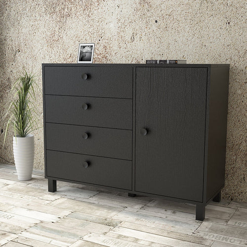 Asir Credenza con 4 cassetti e 1 anta Vilamo VL81-338 Nero