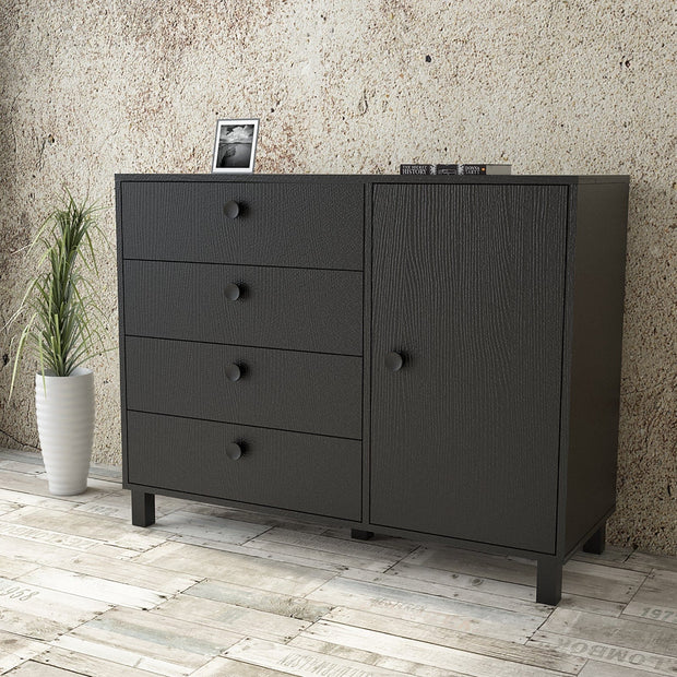 Asir Credenza con 4 cassetti e 1 anta Vilamo VL81-338 Nero