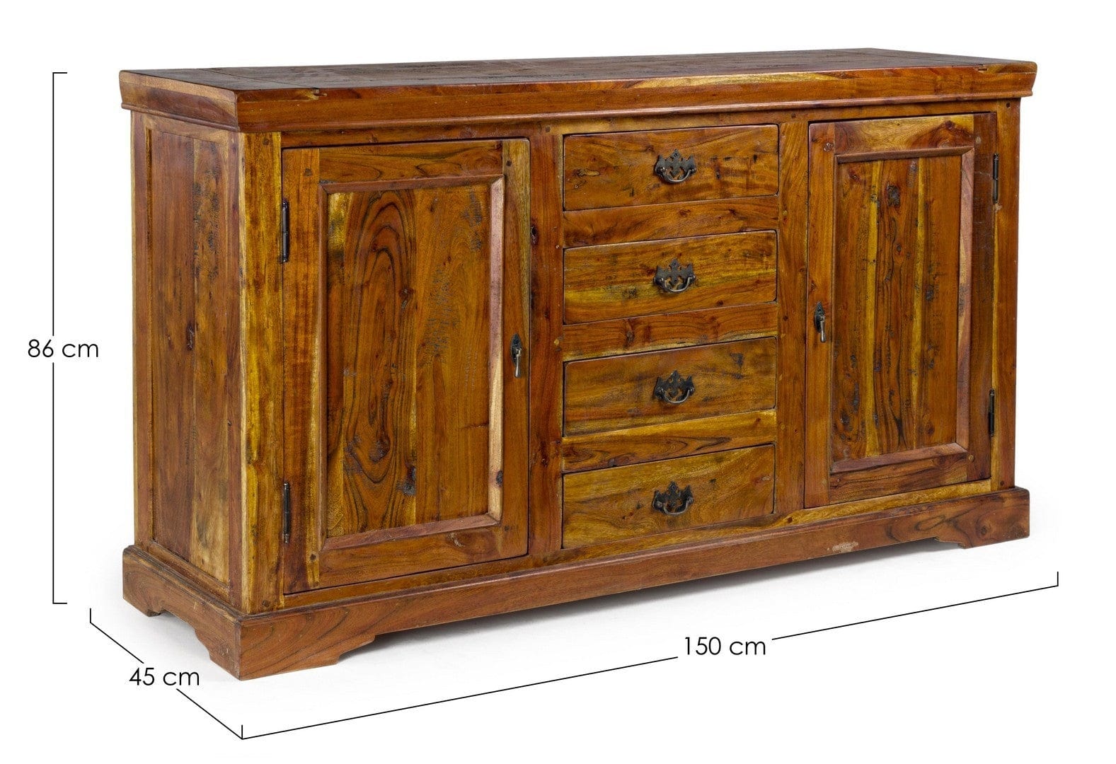 Bizzotto Credenza con 4 cassetti e 2 ante Chateaux Naturale