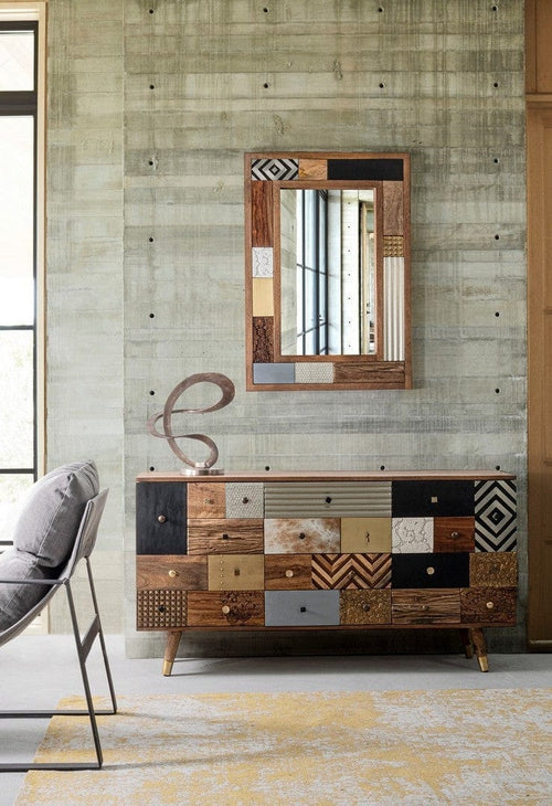 Bizzotto Credenza con 4 cassetti e 2 ante Dhaval Multicolore