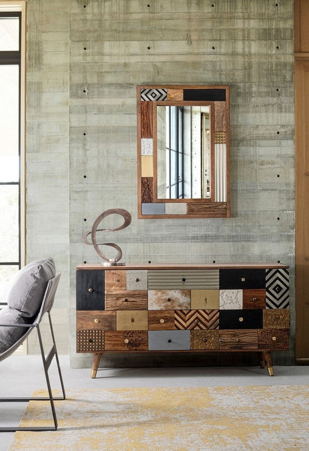 Bizzotto Credenza con 4 cassetti e 2 ante Dhaval Multicolore