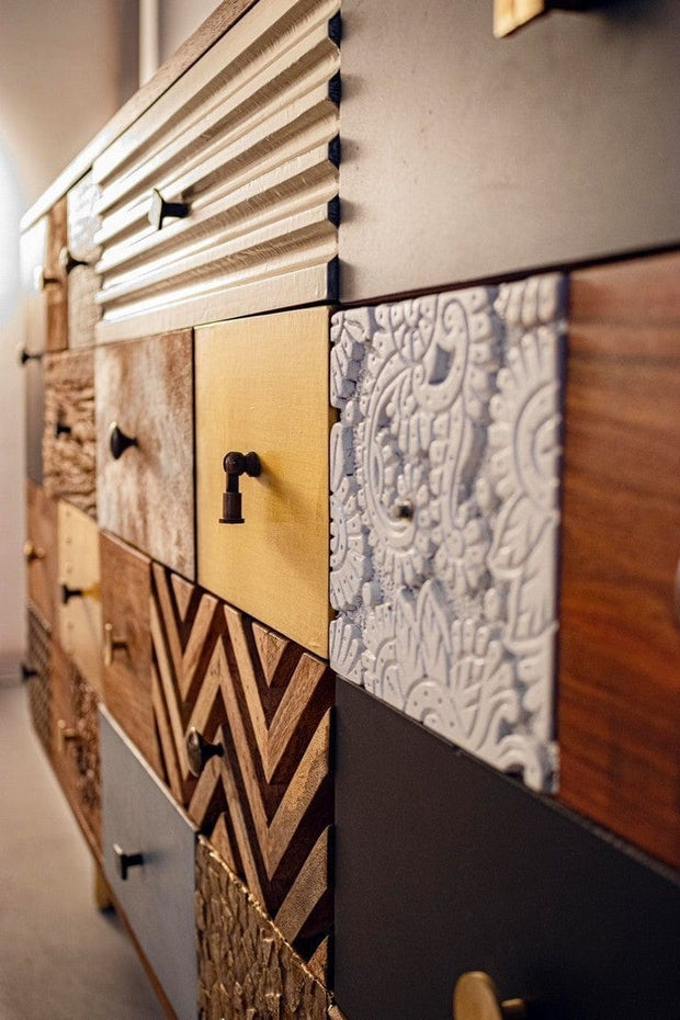 Bizzotto Credenza con 4 cassetti e 2 ante Dhaval Multicolore