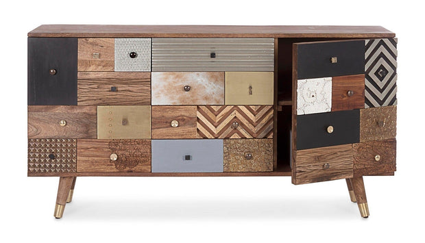 Bizzotto Credenza con 4 cassetti e 2 ante Dhaval Multicolore