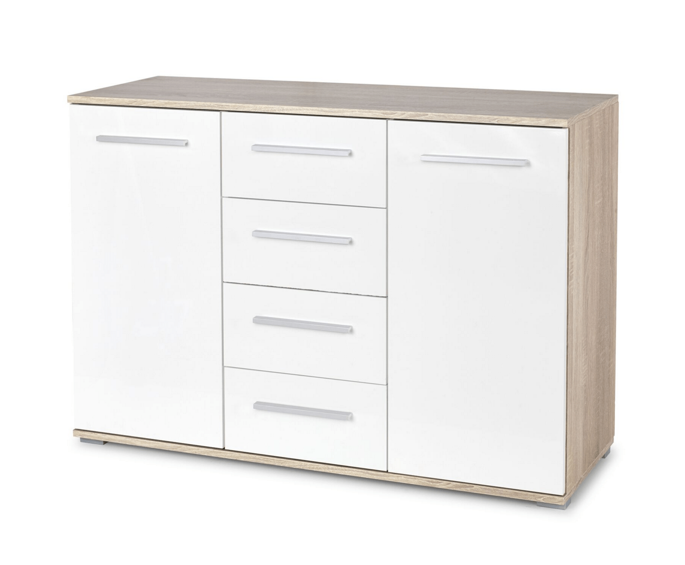 Halmar Credenza con 4 cassetti e 2 ante Liamis KM-4 Bianco