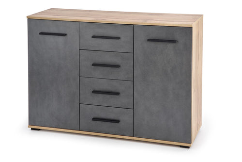 Halmar Credenza con 4 cassetti e 2 ante Liamis KM-4 Grigio