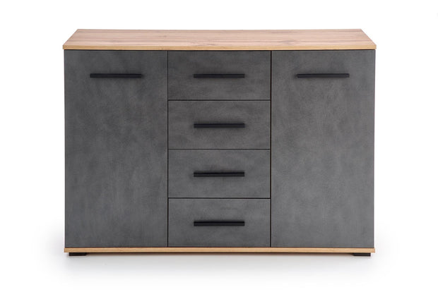 Halmar Credenza con 4 cassetti e 2 ante Liamis KM-4 Grigio