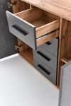 Halmar Credenza con 4 cassetti e 2 ante Liamis KM-4 Grigio
