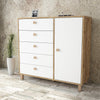Credenza con 5 cassetti e 1 anta Vilamo Alto VL83-217 Bianco