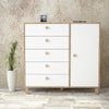 Credenza con 5 cassetti e 1 anta Vilamo Alto VL83-217 Bianco (1)