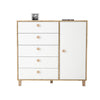 Asir Credenza con 5 cassetti e 1 anta Vilamo Alto VL83-217 Bianco
