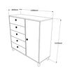 Credenza con 5 cassetti e 1 anta Vilamo Alto VL83-217 Bianco (5)
