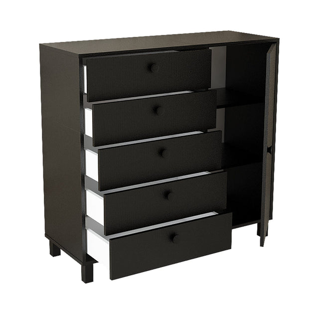 Asir Credenza con 5 cassetti e 1 anta Vilamo Alto VL83-338 Nero