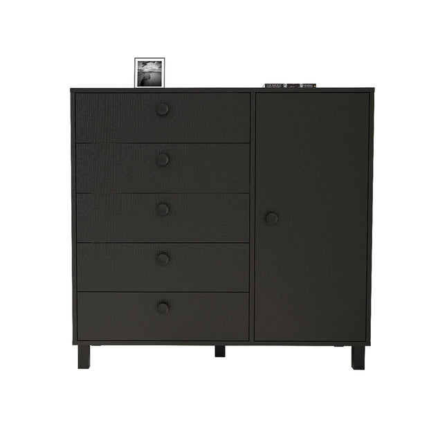 Asir Credenza con 5 cassetti e 1 anta Vilamo Alto VL83-338 Nero