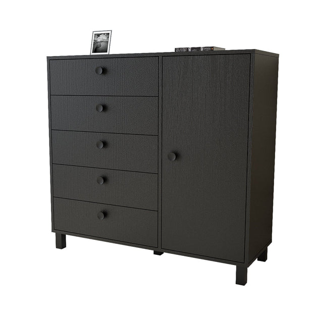 Asir Credenza con 5 cassetti e 1 anta Vilamo Alto VL83-338 Nero