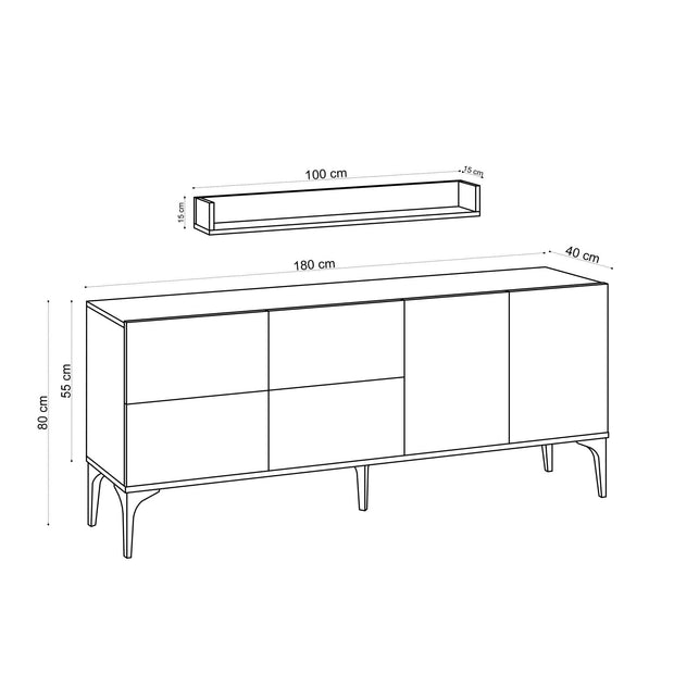 Asir Credenza con 6 ante Stella Quercia