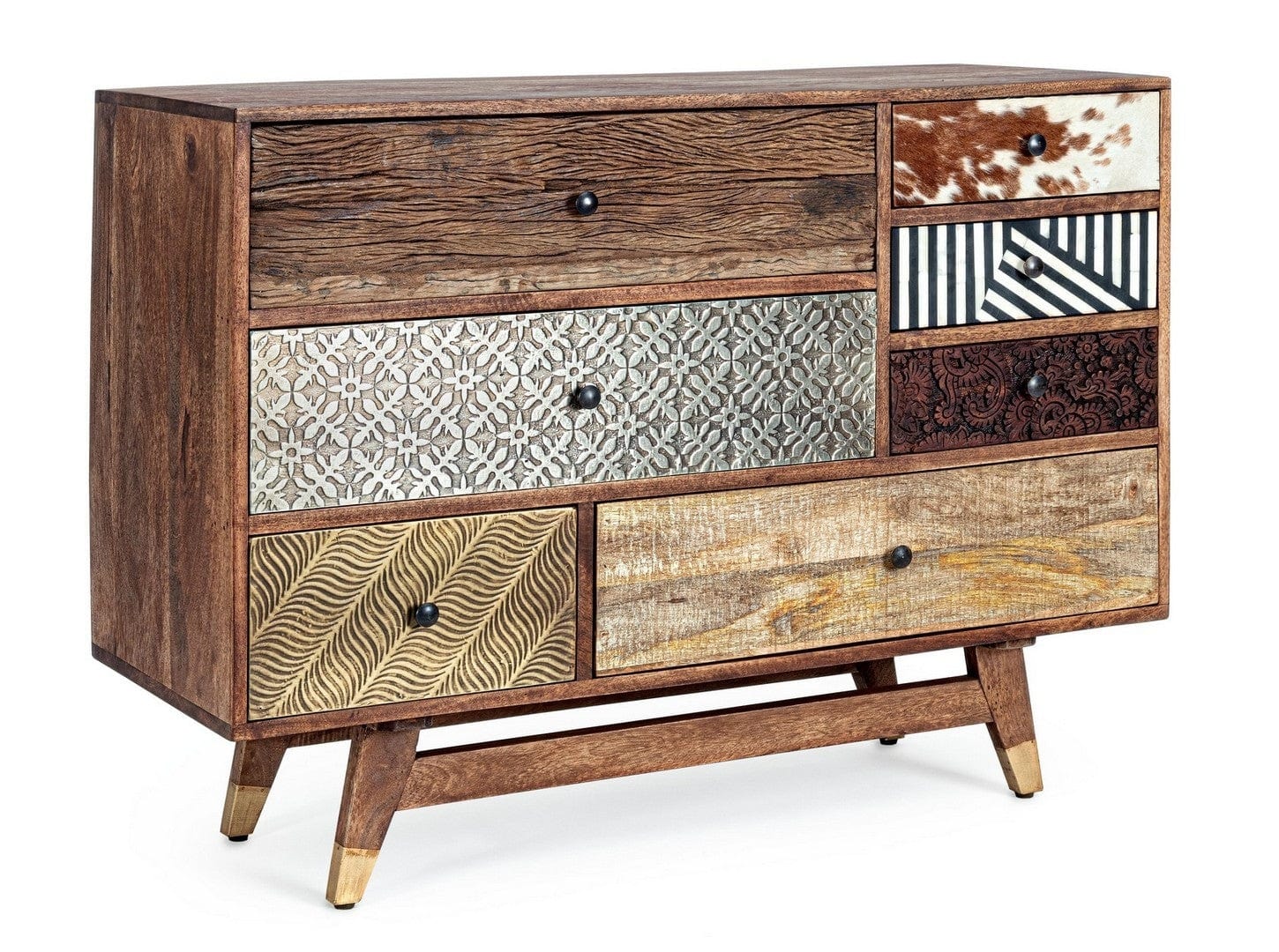 Bizzotto Credenza con 7 cassetti Dhaval Multicolore