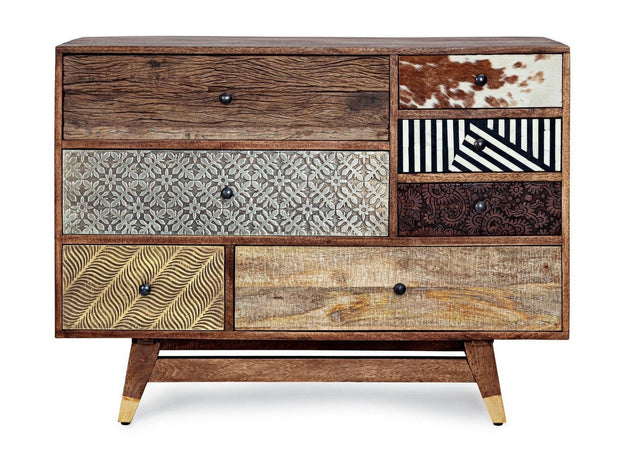 Bizzotto Credenza con 7 cassetti Dhaval Multicolore