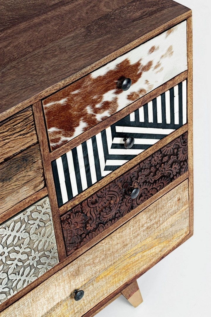 Bizzotto Credenza con 7 cassetti Dhaval Multicolore
