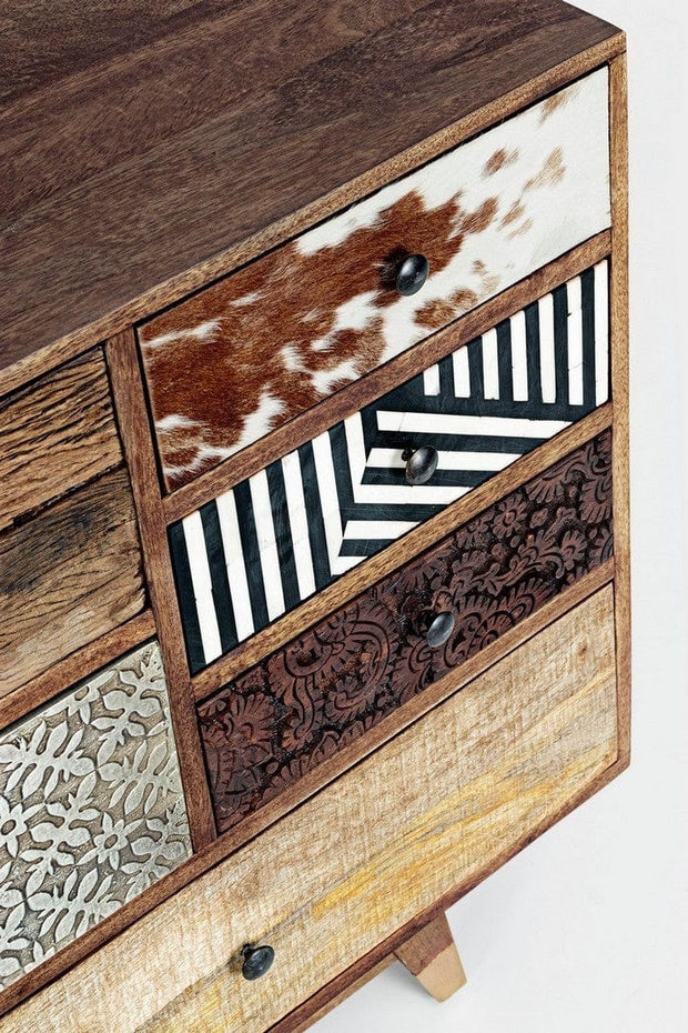 Bizzotto Credenza con 7 cassetti Dhaval Multicolore