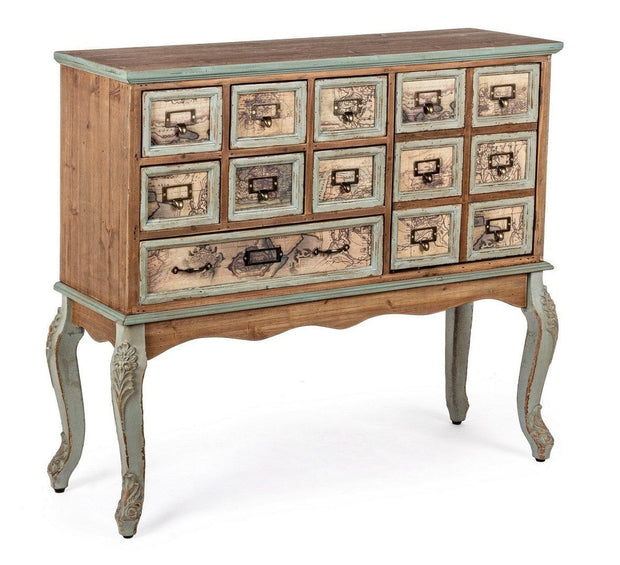 Bizzotto Credenza con 7 cassetti e 1 anta Kompart Naturale