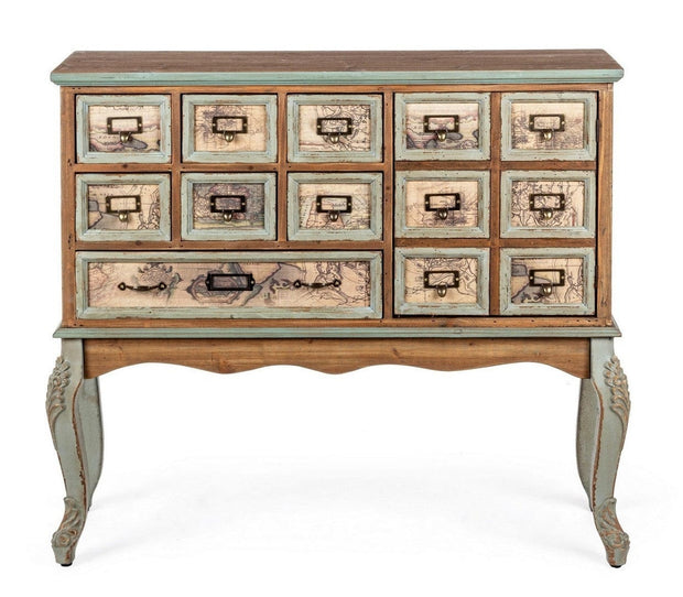 Bizzotto Credenza con 7 cassetti e 1 anta Kompart Naturale