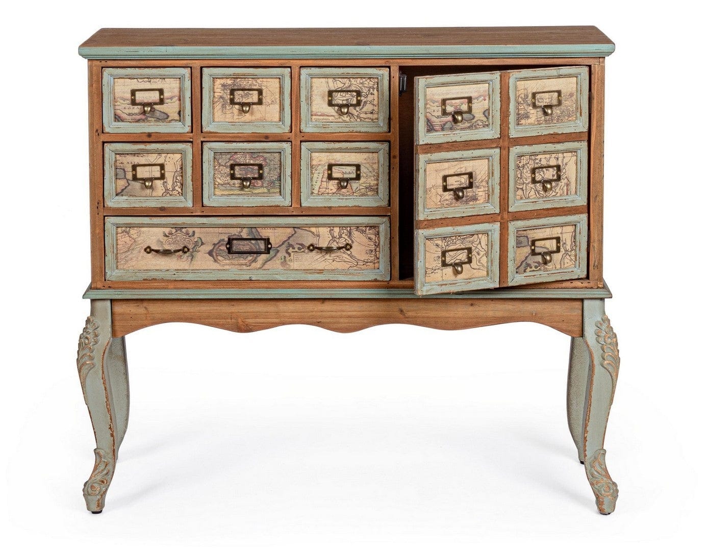 Bizzotto Credenza con 7 cassetti e 1 anta Kompart Naturale