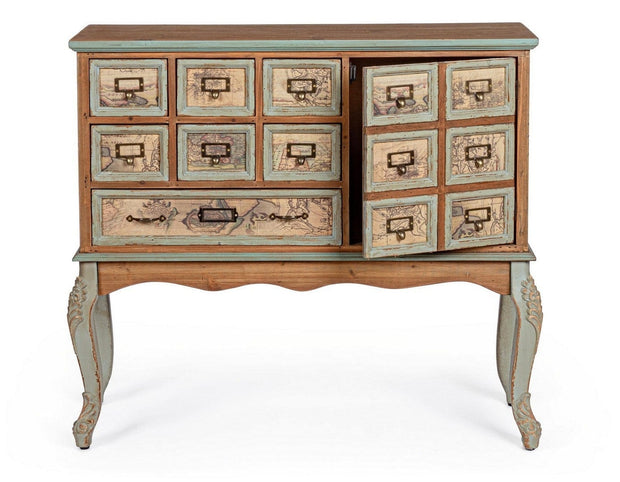 Bizzotto Credenza con 7 cassetti e 1 anta Kompart Naturale