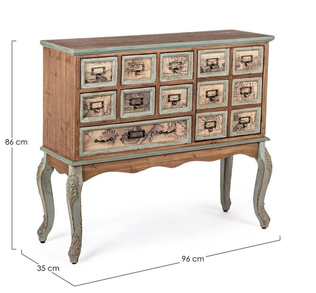 Bizzotto Credenza con 7 cassetti e 1 anta Kompart Naturale