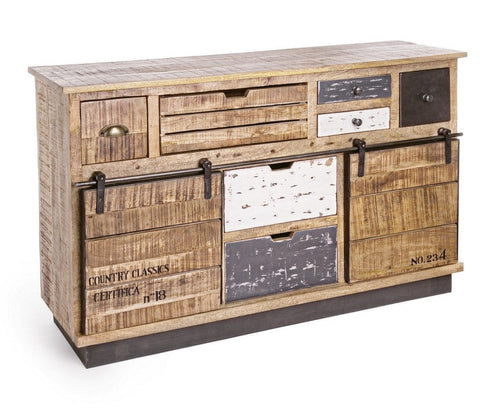 Bizzotto Credenza con 7 cassetti e 2 ante Tudor Naturale