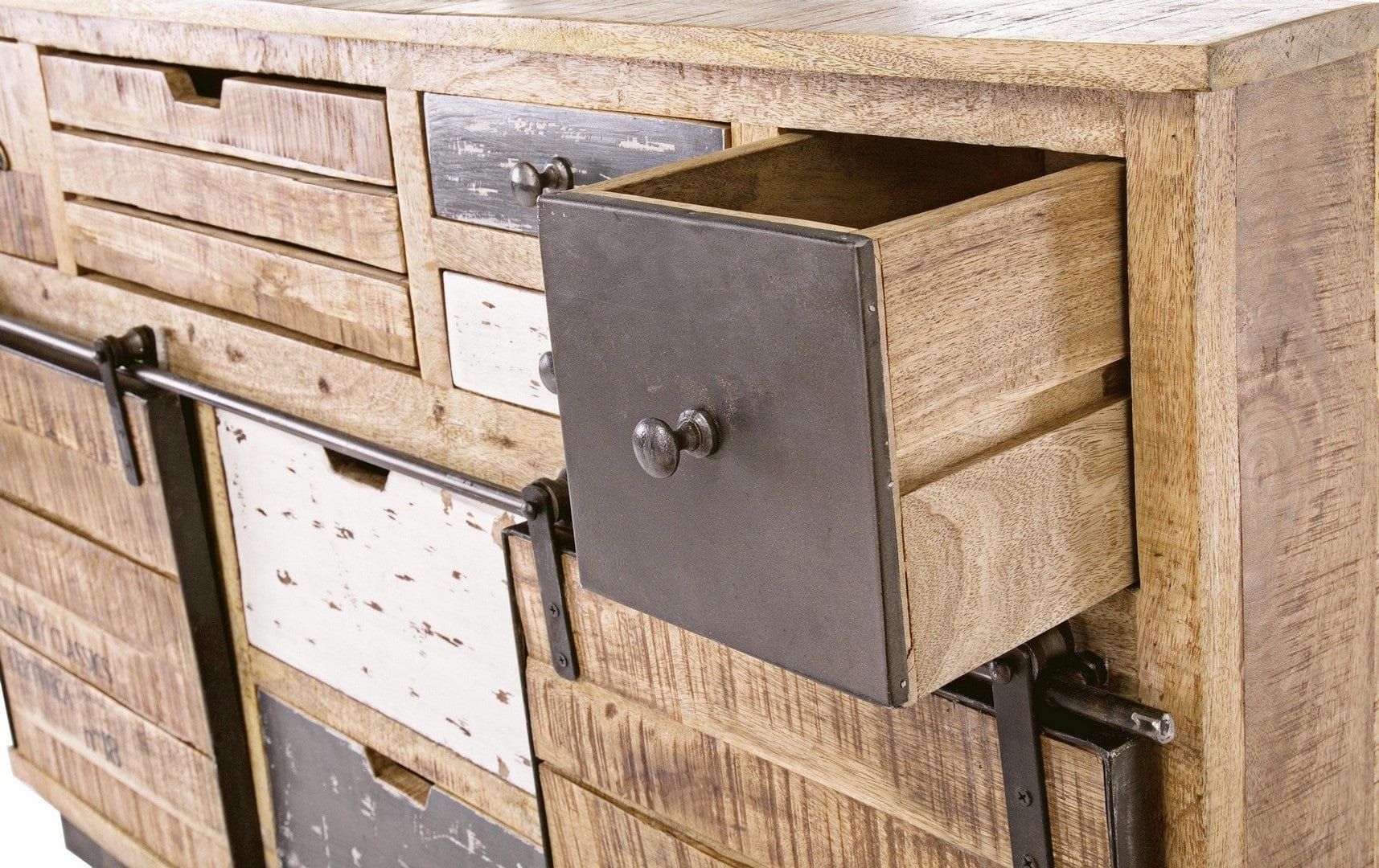Bizzotto Credenza con 7 cassetti e 2 ante Tudor Naturale