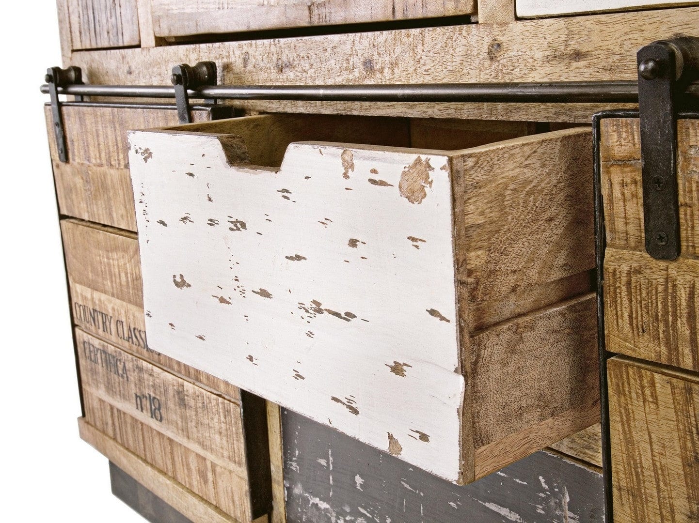 Bizzotto Credenza con 7 cassetti e 2 ante Tudor Naturale