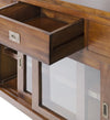 Moycor Credenza con 9 cassetti e 2 ante scorrevoli Flamingo Noce