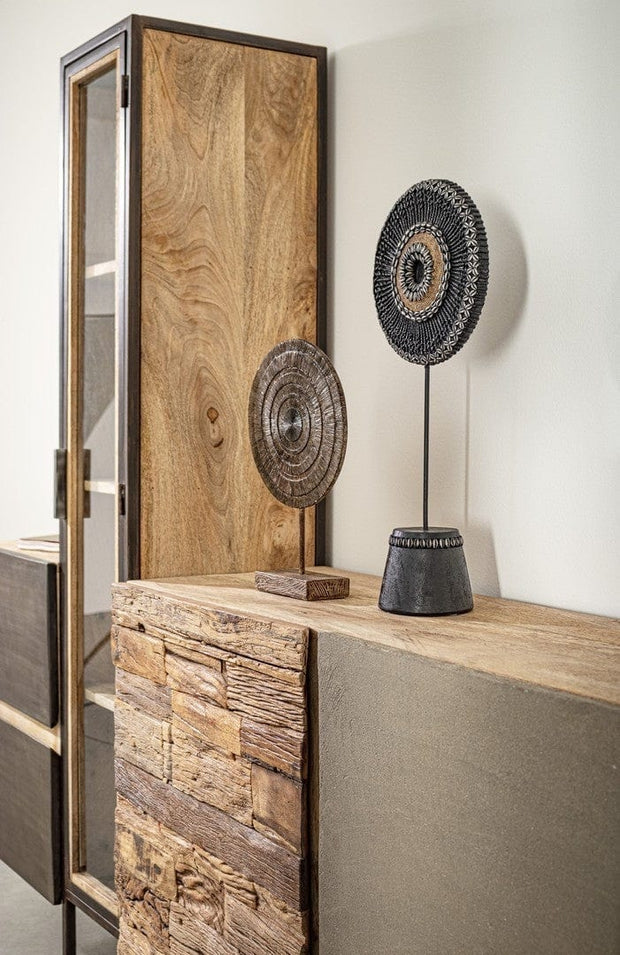 Bizzotto Credenza con vetrina con 2 cassetti e 2 ante Manchester Naturale