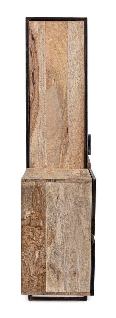 Bizzotto Credenza con vetrina con 2 cassetti e 2 ante Manchester Naturale