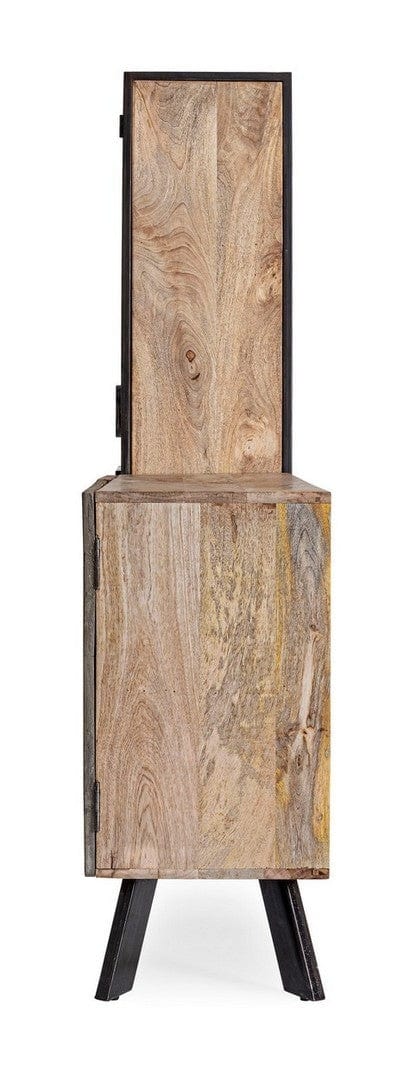 Bizzotto Credenza con vetrina con 2 cassetti e 2 ante Manchester Naturale