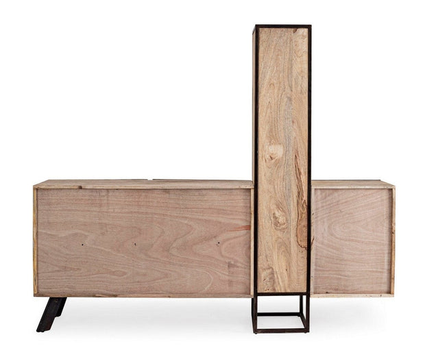 Bizzotto Credenza con vetrina con 2 cassetti e 2 ante Manchester Naturale