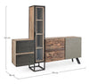Bizzotto Credenza con vetrina con 2 cassetti e 2 ante Manchester Naturale