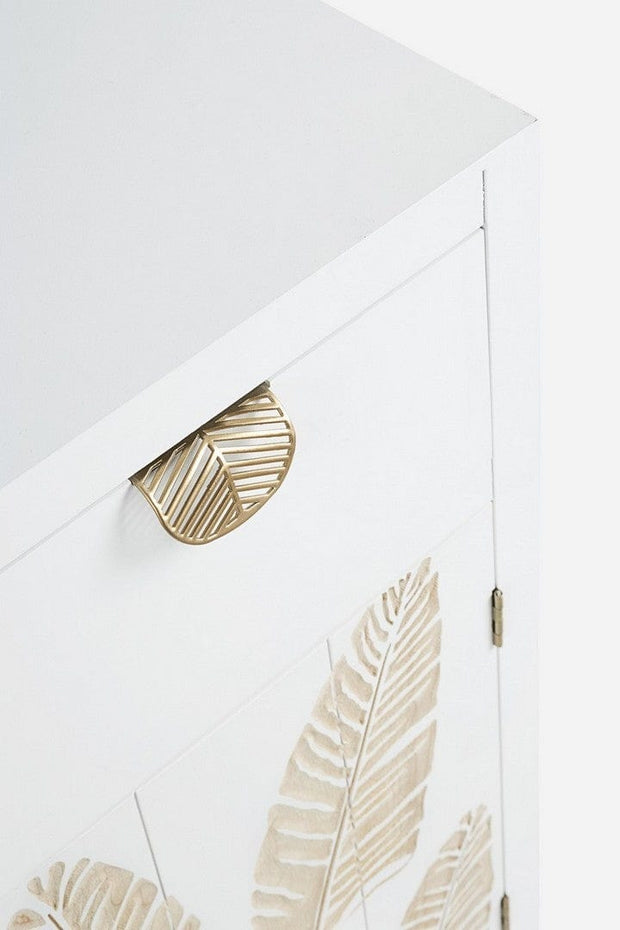 Bizzotto Credenza con vetrina con 4 cassetti e 2 ante Folium Bianco