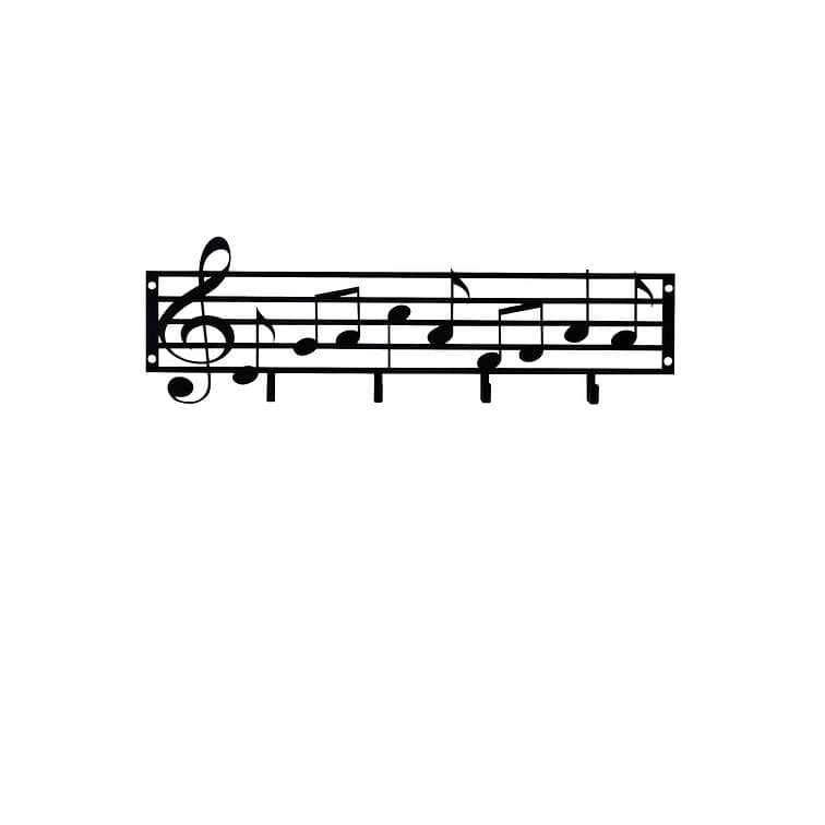 Asir Decorazione da parete con portachiavi Note Nero