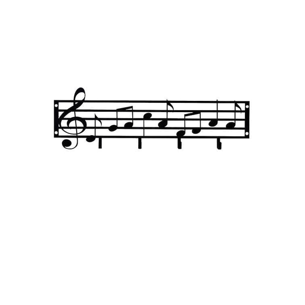 Asir Decorazione da parete con portachiavi Note Nero